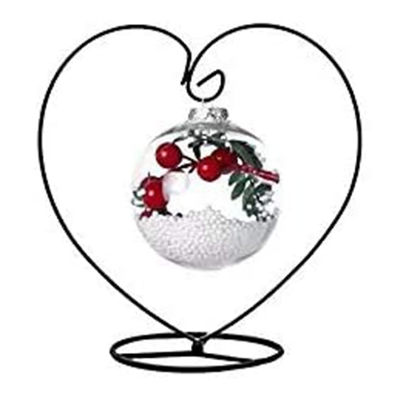 4- pakke hjerteformet ornament vise stativ jern pothook stativ til hengende glass terrarium (hjerte)