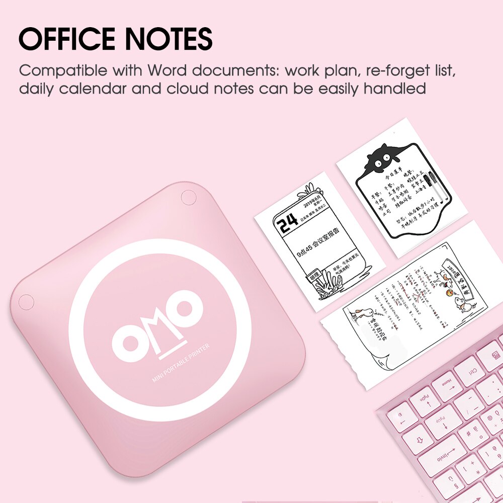 Portable Thermal Printer Student Wrong Question Printer Camera Wireless Bluetooth Pocket Printer with Printer Paper for Android