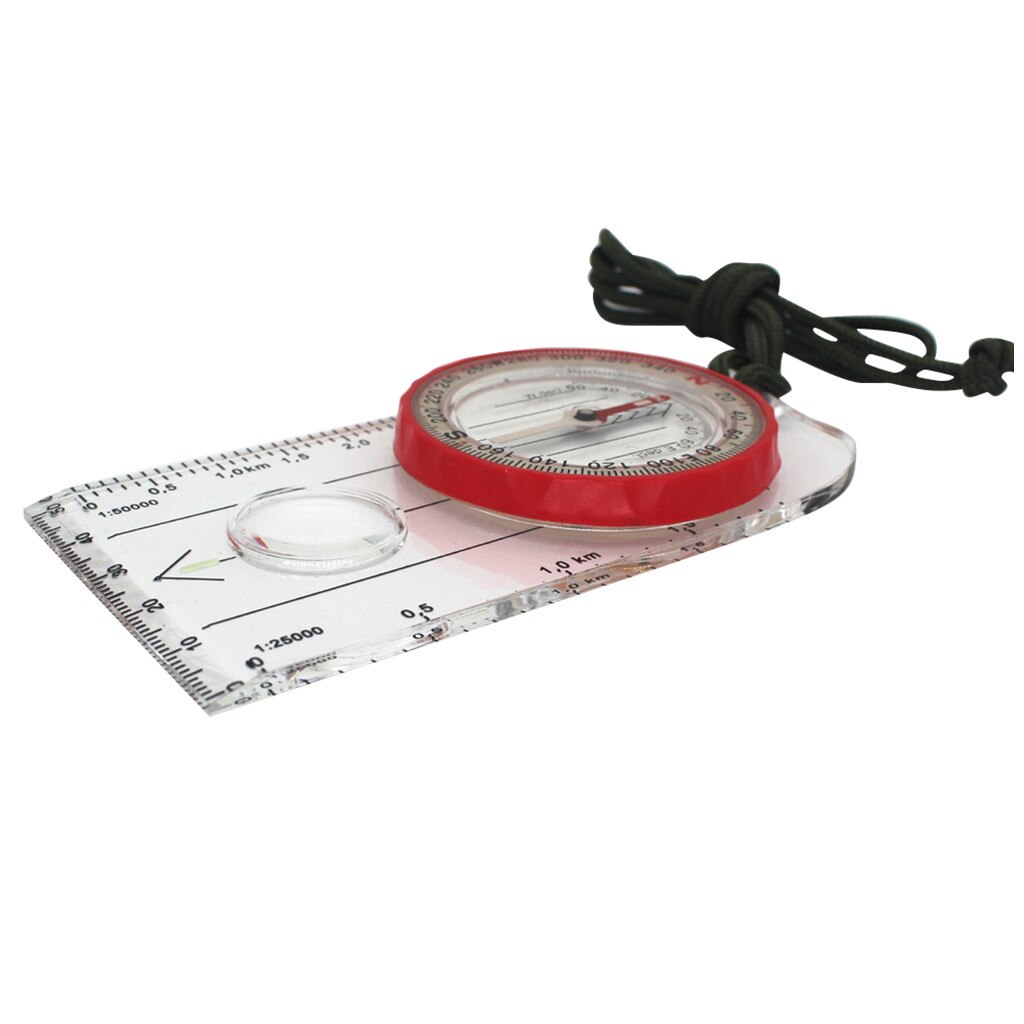 Outdoor Compass Outdoor Portable Hiking Camping Ruler Map Magnifier Liquid Filled Compass Multifunctional Outdoor Tools