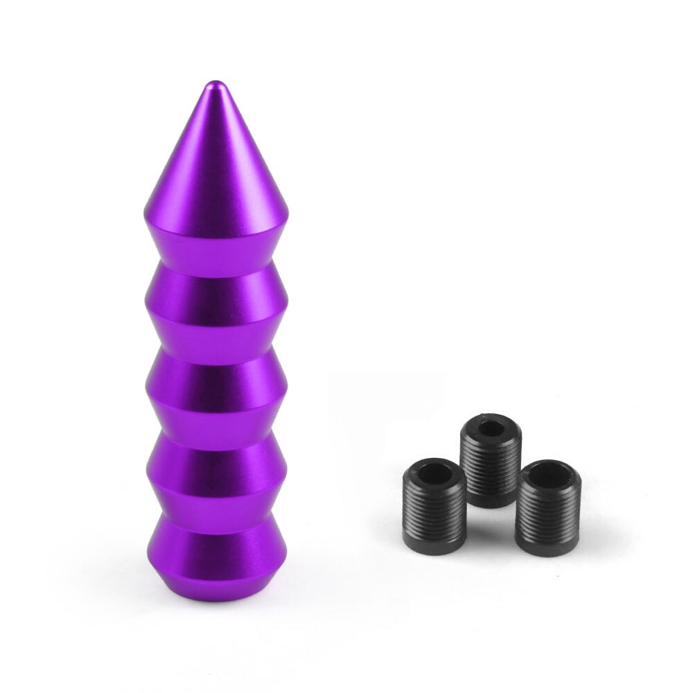 Universal 146MM Gear Shift Knob Pointed End Cone Manual Transmission Aluminum Shifter Lever Knob Gear Bamboo Style: Purple