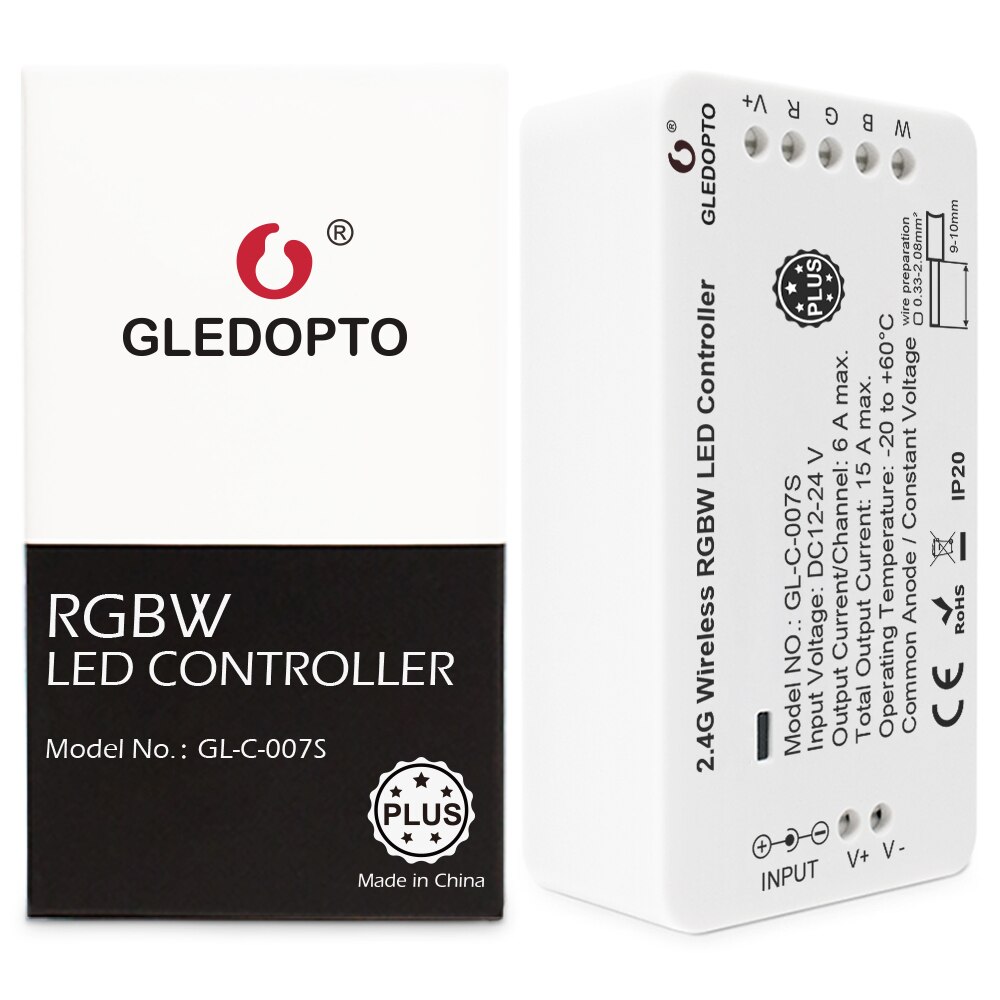GLEDOPTO ZigBee RGBW Controller Plus Strip Controller Compatible With Zigbee Hub Remote Control Voice Control DC12-24V LED Smart