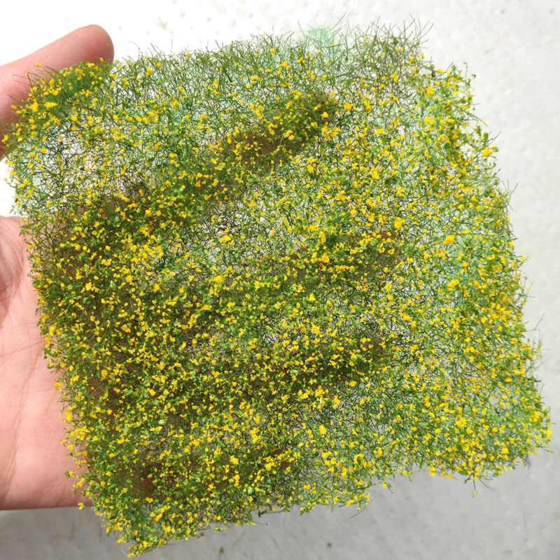 Simuleringsmodell gress plen håndrevne blomsterklaser modellbygging hagedekorasjon gjør-det-selv-materialer modell forstad vegetasjon: champagne