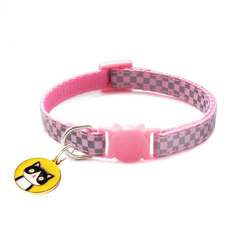 Reflective Charm and Bell Cat Collar Safety Elastic Adjustable Colors Pet Product Small Dog Collar for Kitten Puppy Pets: 3