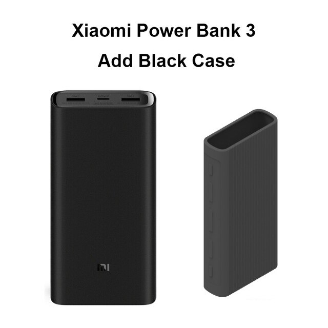 Xiaomi Power Bank 3 20000mAh Mi Powerbank USB-C 45W Portable Charger Dual USB Powerbank for Laptop Smart phone: Add Black Case