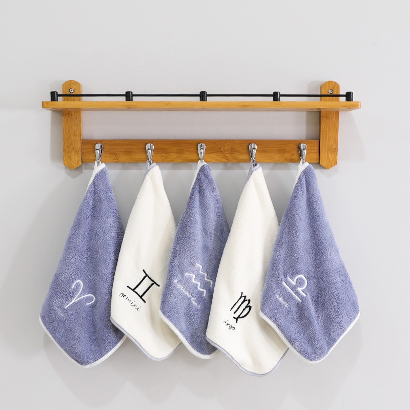 32*60cm Face Towel Microfiber Water Absorption Constellations Home Quick Dry Towels Small Soft Embroidery Bath Shower
