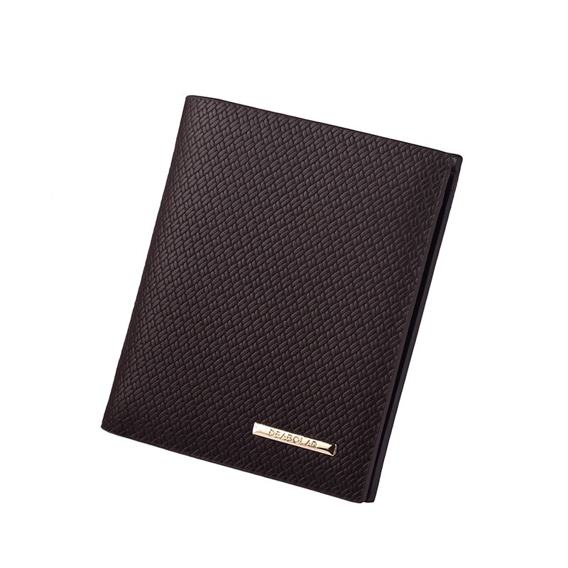 Portefeuille court pour hommes, style, portefeuille de personnalité en relief, double pli horizontal et vertical: JC801-2-DEEPCOFFEE