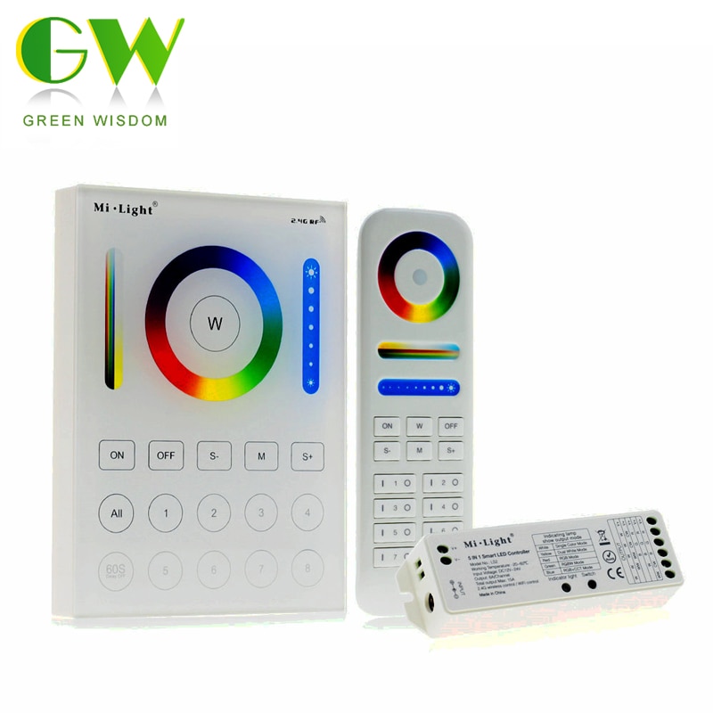 Mi.Light RGB + CCT Remote Controller 2.4G 8 Zone Smart Panel Remote Controller / 5 In 1 Smart LED Controller DC12-24V