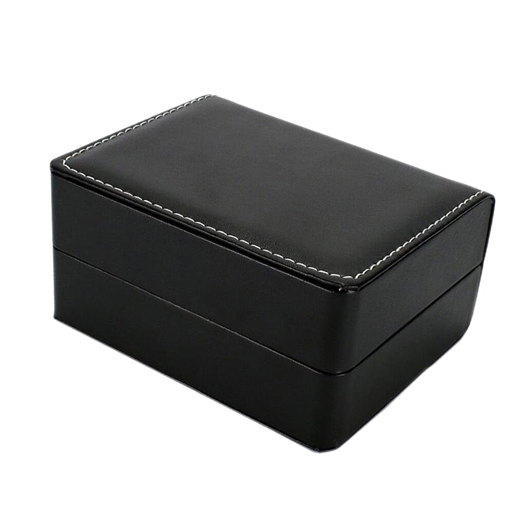 Luxury Black Single Slot Watch Case Box Display Organizer Jewelry Storage 14x11x7cm