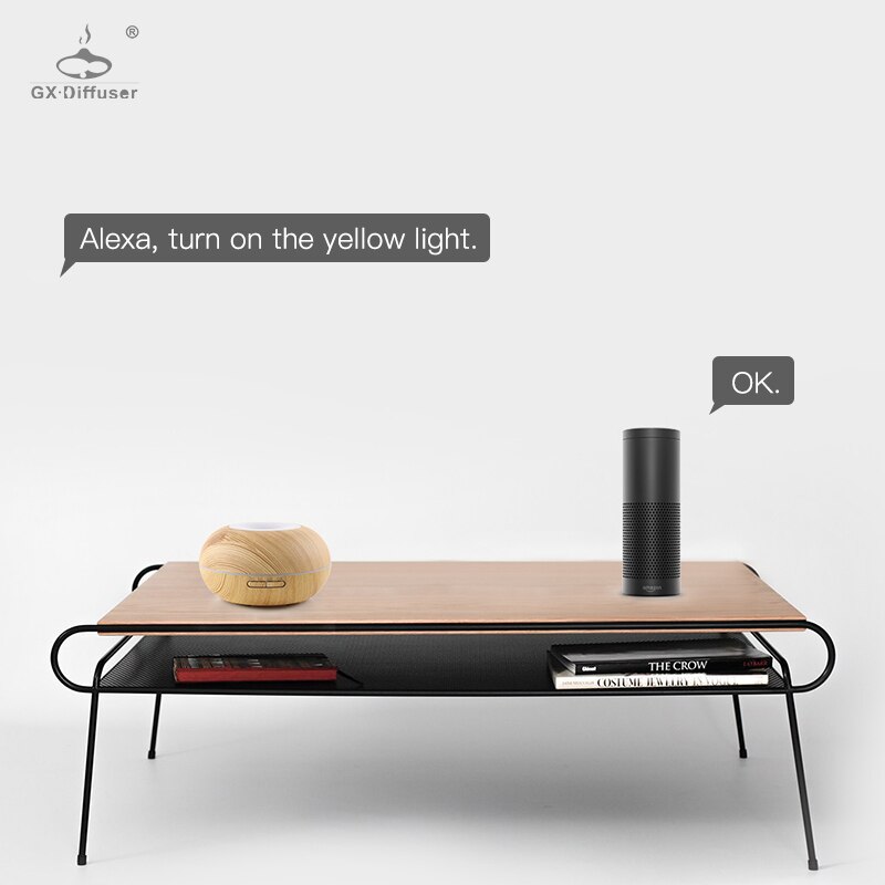 GX-humidificador difusor de aromaterapia inteligente, difusor de Aroma con WIFI, LED, vaporizador de aceite, Control por aplicación Alexa, 300ML