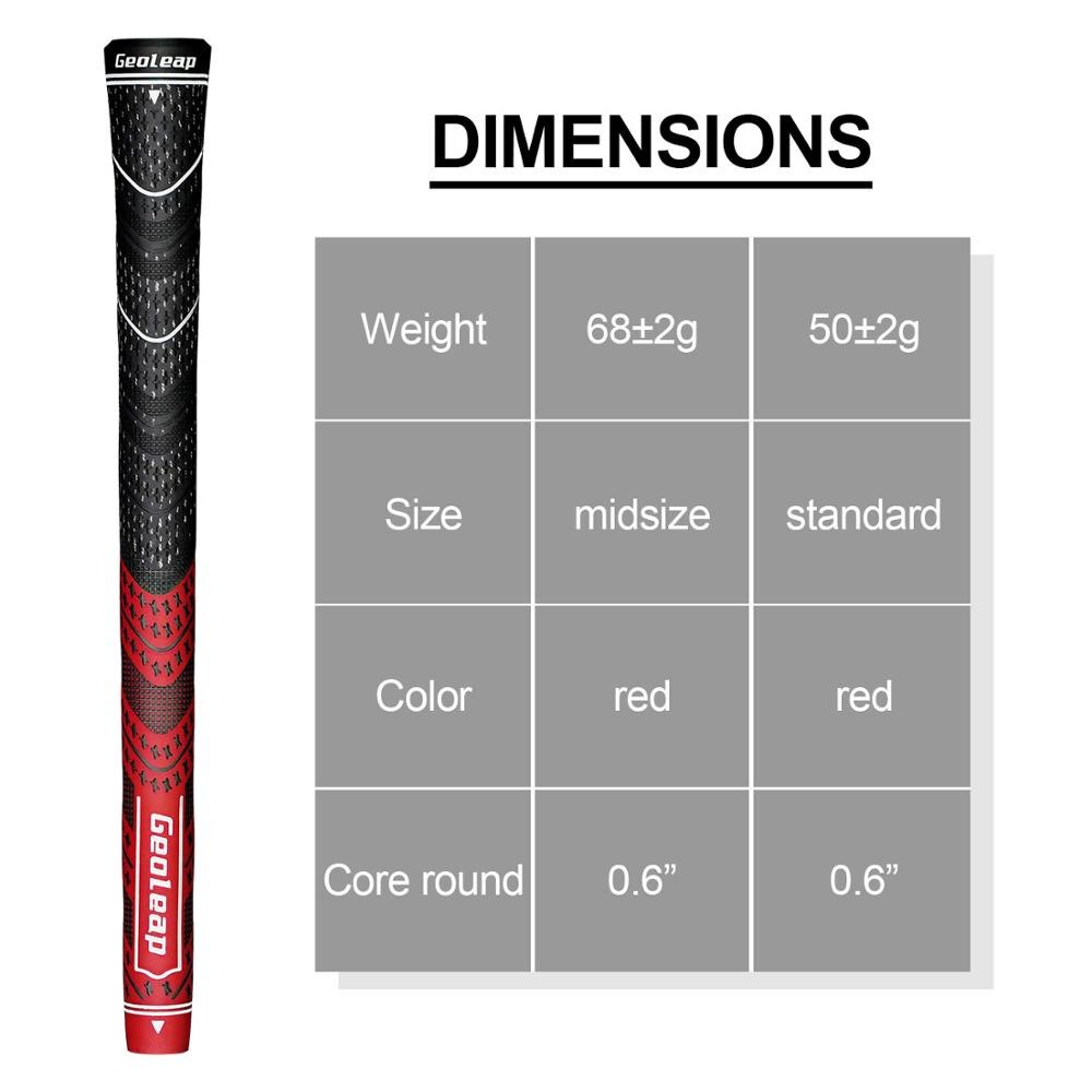 Geoleap ACE-C Golf Grips 10 Stks/partij, Hybride Golf Club Grips, Multi Samengestelde, Standaard, 10 Kleuren Optioneel,: Rood