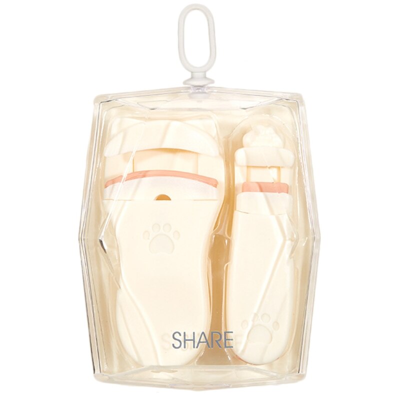 Bigoudi de cils à grand Angle avec patte de chat mignon, avec Mini Clip d'angle partiel, outils de recourbage de cils portables, 2 pièces