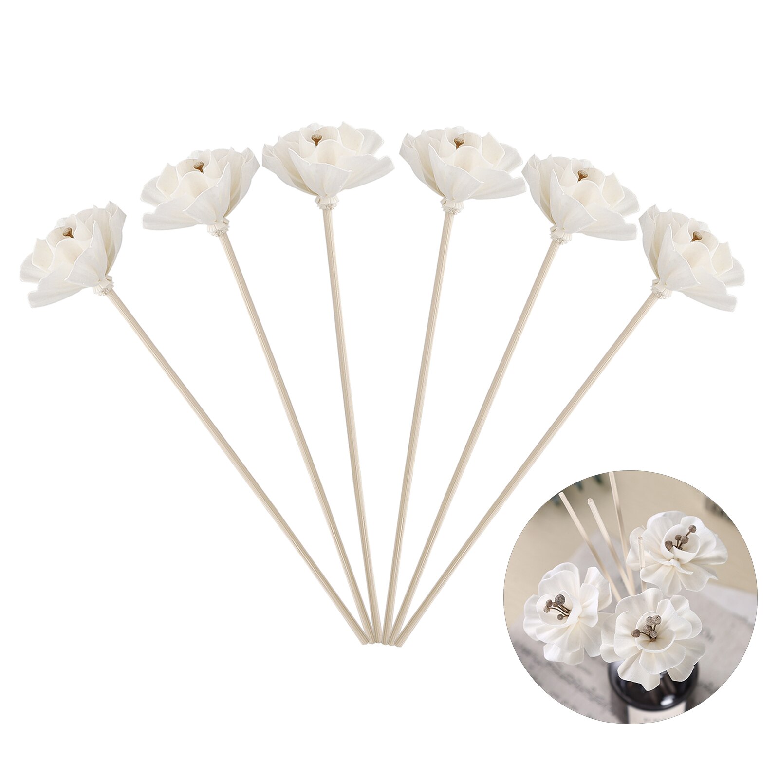 Aroma Oil Diffuser DIY Refill Sticks Aromatherapy Rattan Home Office Wood 6pcs Spa Bed Room Decoration Dried Flower