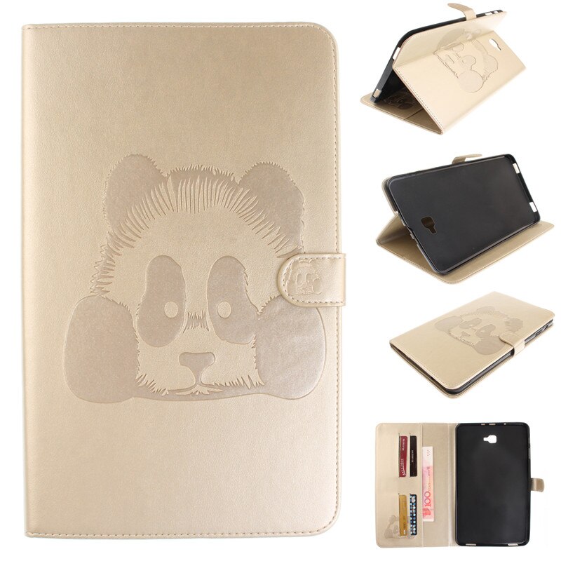Etui na Tablet do Samsung Galaxy Tab A 10.1 2016 T580 T585 SM-T580 pokrywa Lichee styl skórzany składany stojak odwróć Tab A + film