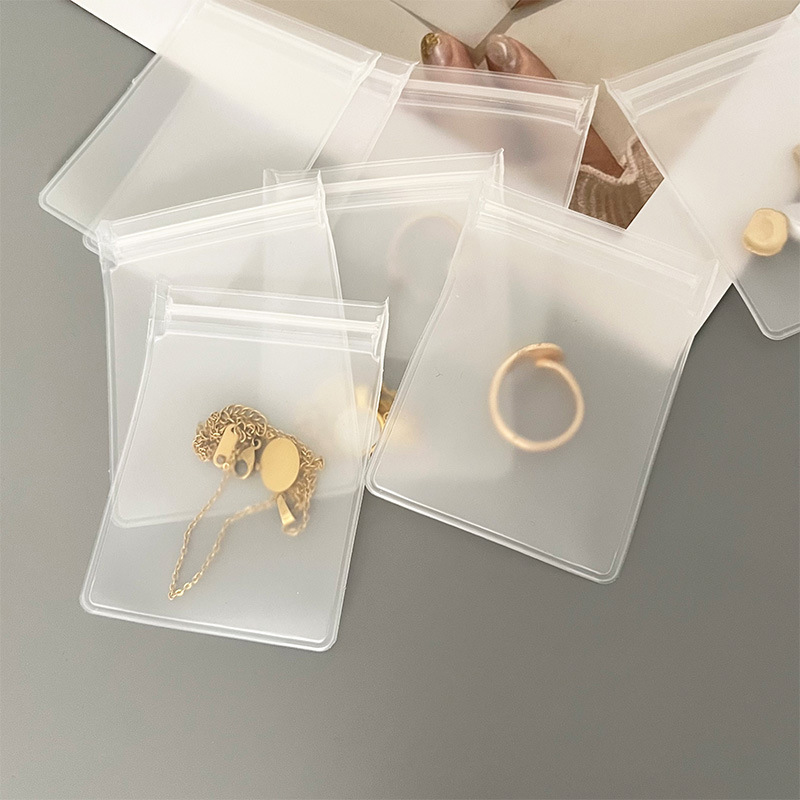 10 stuks transparante, matte, kleine plastic zakjes met ritssluiting, sieradenopbergzakjes, doorzichtige eva-zakjes met zelfsluitende sluiting.