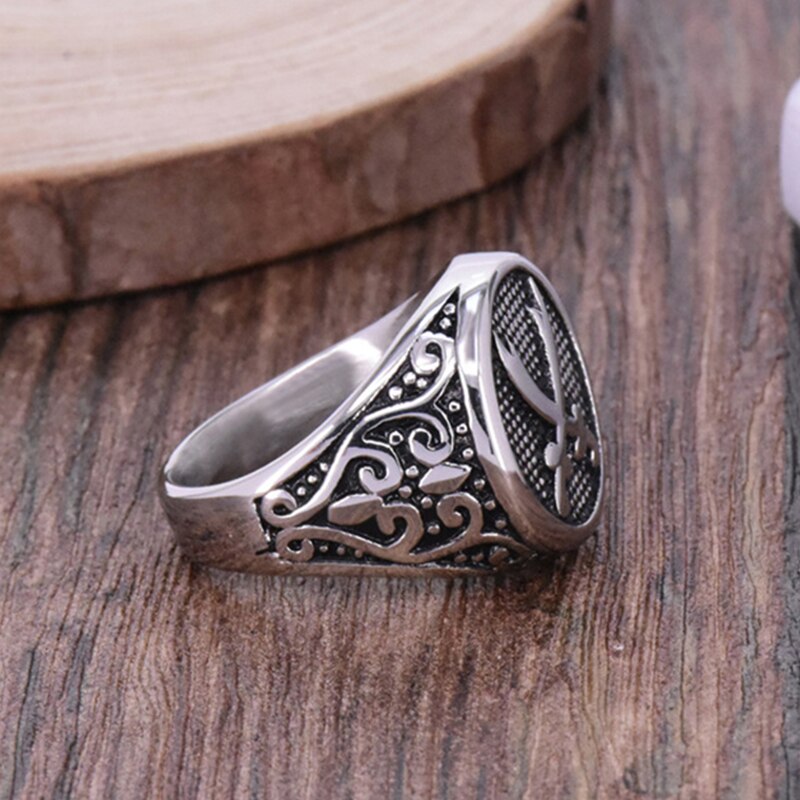 Bague pour hommes, épée Zulfakra Imam Ali, sceau, couleur argent, titane, acier inoxydable, bijoux musulmans, Punk, hanche