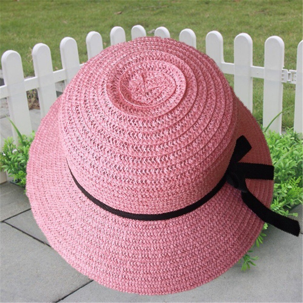 Hat floppy foldbar dame damer strå strandsol sommerhat beige bred skygge