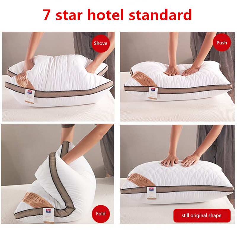 Almohada de seda de plumón estándar para Hotel, de , lavable, Super 7 estrellas, 1 Uds.