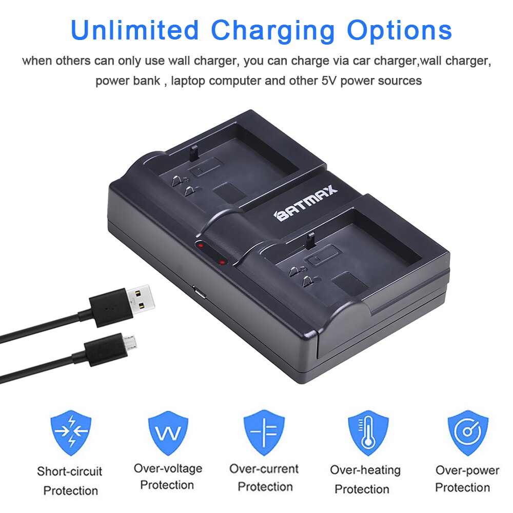 Dual USB Arlo Battery Charger Station Dual Rechargeable Batteries Charging Station Replacement for Arlo Pro/Pro 2/Go Camera