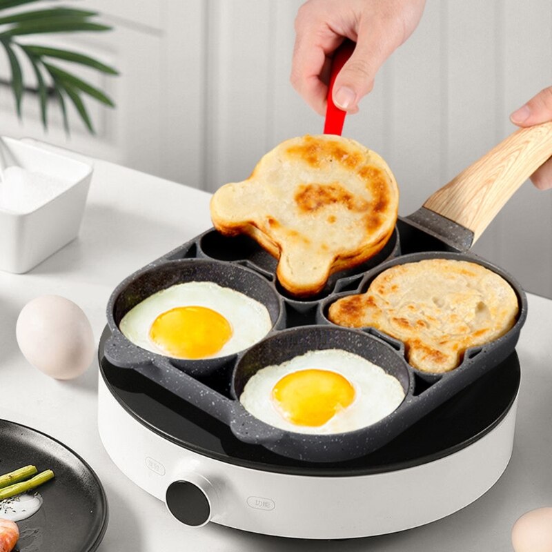 Non-stick Vier-Gat Omelet Eieren Pancake Maker Koekenpan Keuken Inductie Pot Burger Mold