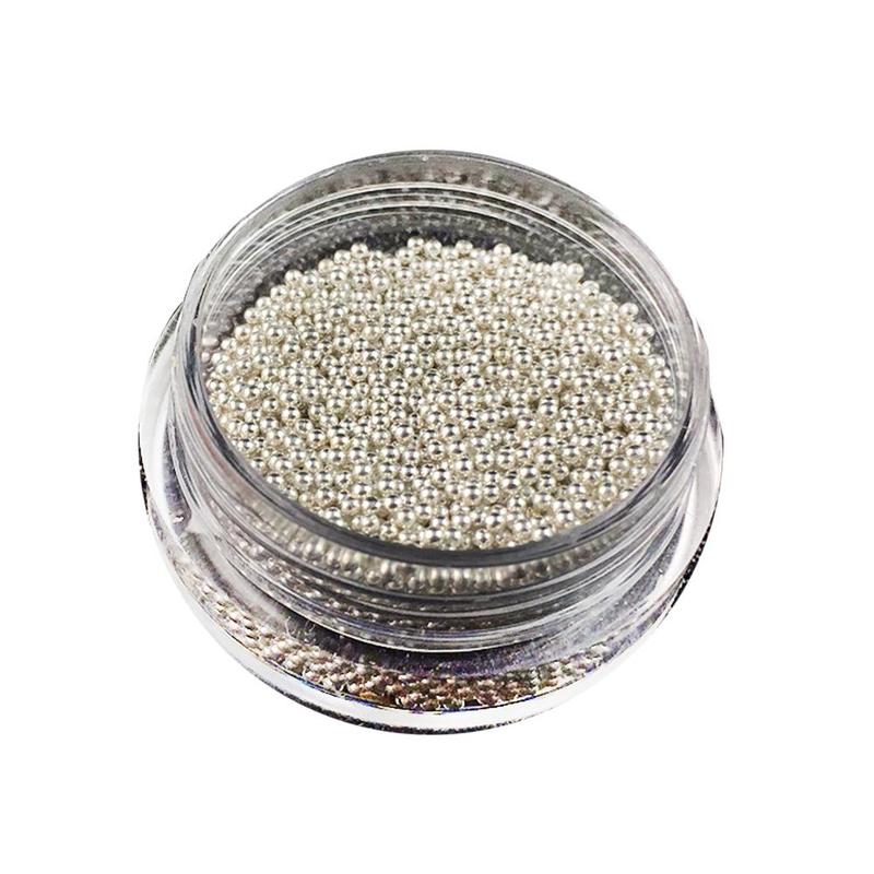0.8mm 3d Metal Micro Beads Stainless Steel Nails Art Caviar Beads For Nail Rose Gold Silver Nail Beads Decorations Studs