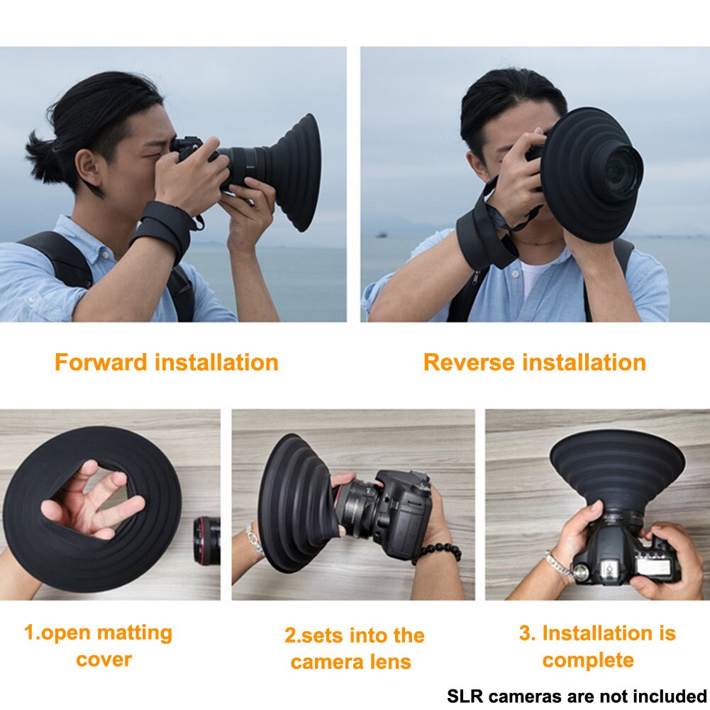 Rimovibile Reversibile Filtro di Protezione Fotografia A Sgancio Rapido cap Ombra Pieghevole Portatile facile Da Installare Paraluce per Obiettivi Fotografici