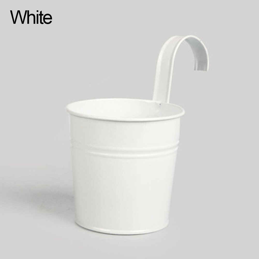Macetas colgantes de Metal para pared macetas de jardín, balcón, decoración del hogar, 1 Uds.: Blanco