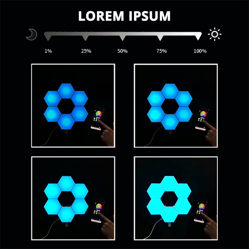 RGB Quantum Lamp Smart APP Hexagon Light Wall Lamp Touch Sensor LED Night Light rgbw DIY LED Honeycomb Light USB Modular Lamp 5V