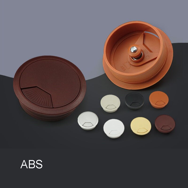 1 stk abs trådhul dækker gennemføring kabelhul dæksel møbler hardware plast linieholder til computer skrivebord bord 50mm