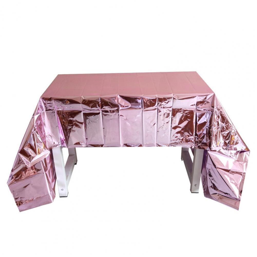 Universal Shiny Table Cloth Party Tablecovers Easy to Use Plastic Tablecloth Shiny for Home: Pink
