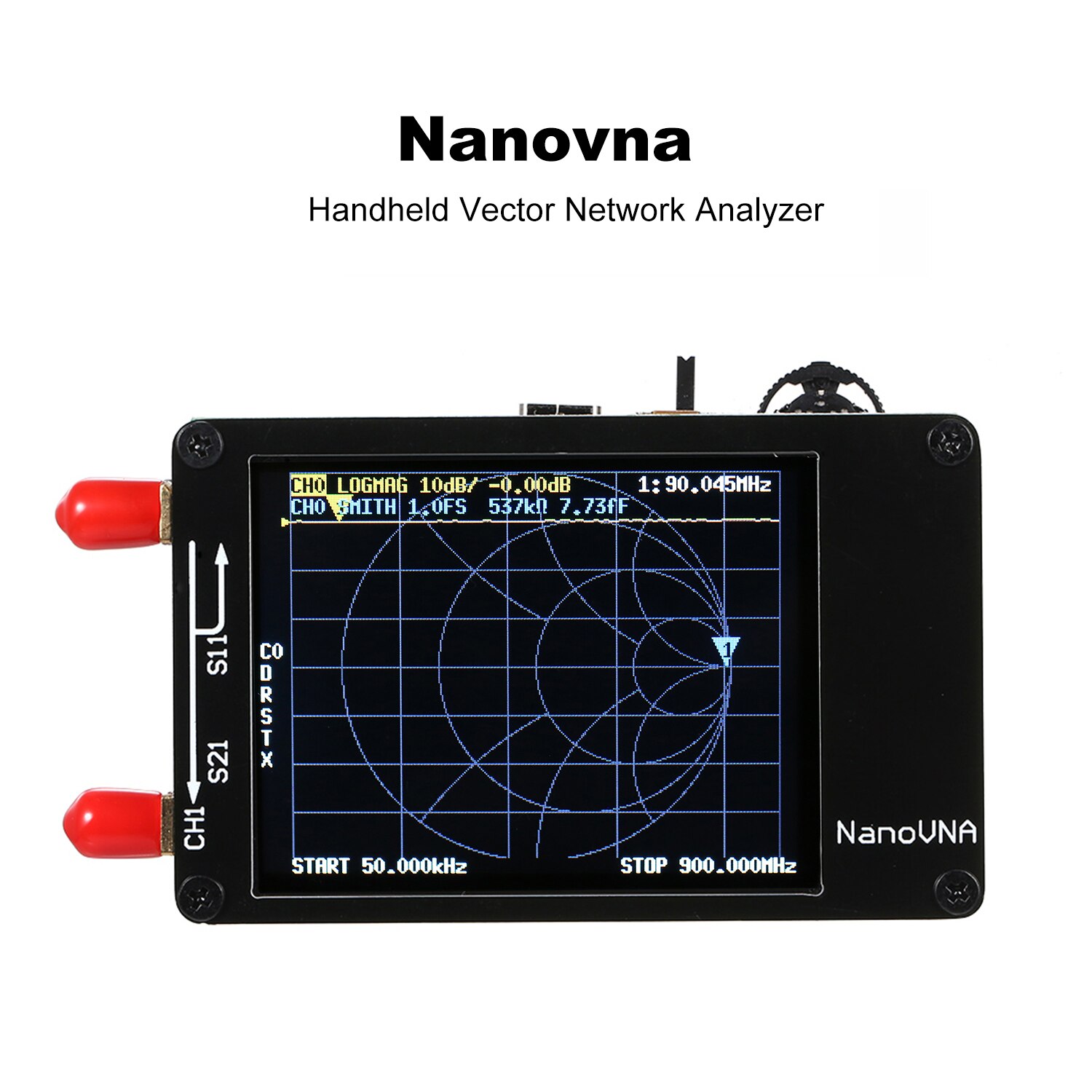Vector Network Analyzer 50KHz-900MHz 2.8in TFT Digital Display Touching Screen UHF HF VHF MF Tiny Antenna Analyzer