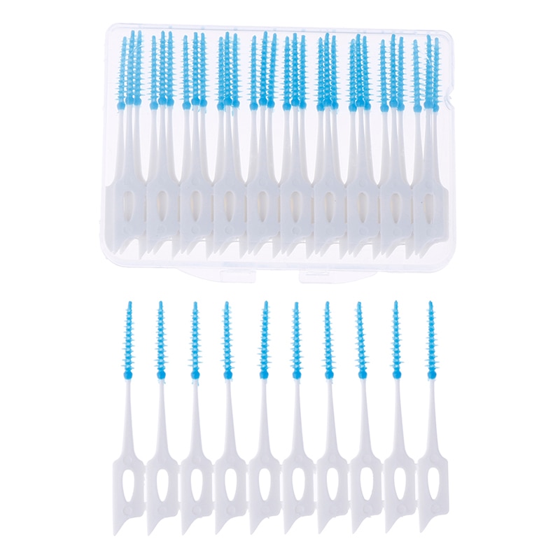 40Pcs/Box Gum Interdental Brush Toothbrush Oral Care Toothpick Orthodontic Wire Brush Push-Pull Interdental Brush