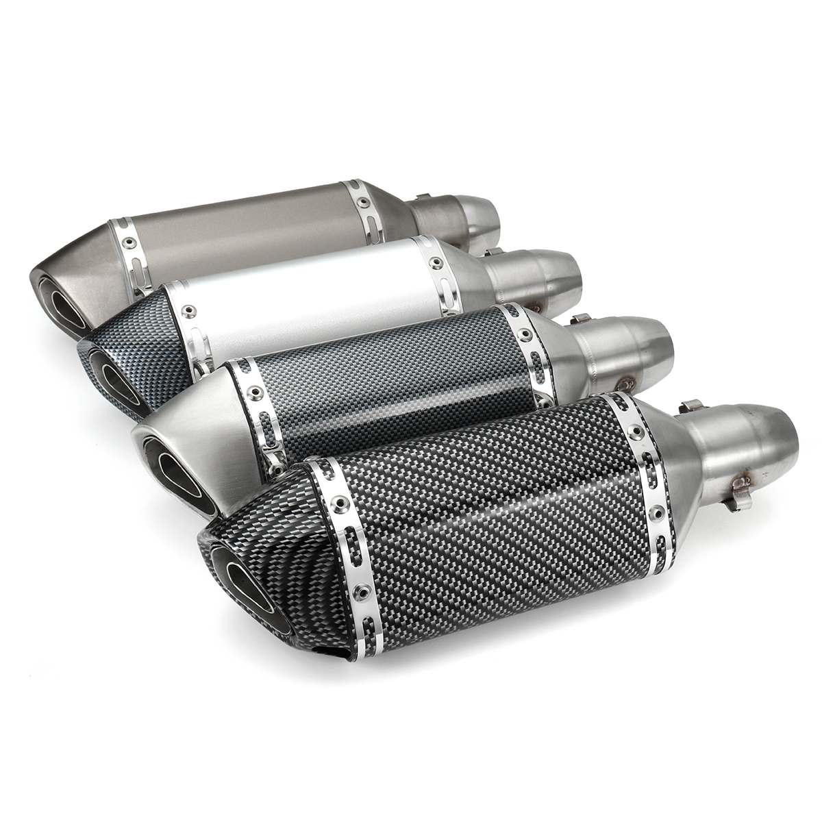 38-51mm motorfiets uitlaatdemper pijp uitlaat tip modificatie motocross staartbuis demper voor scooter atv dirt pit straatmotor