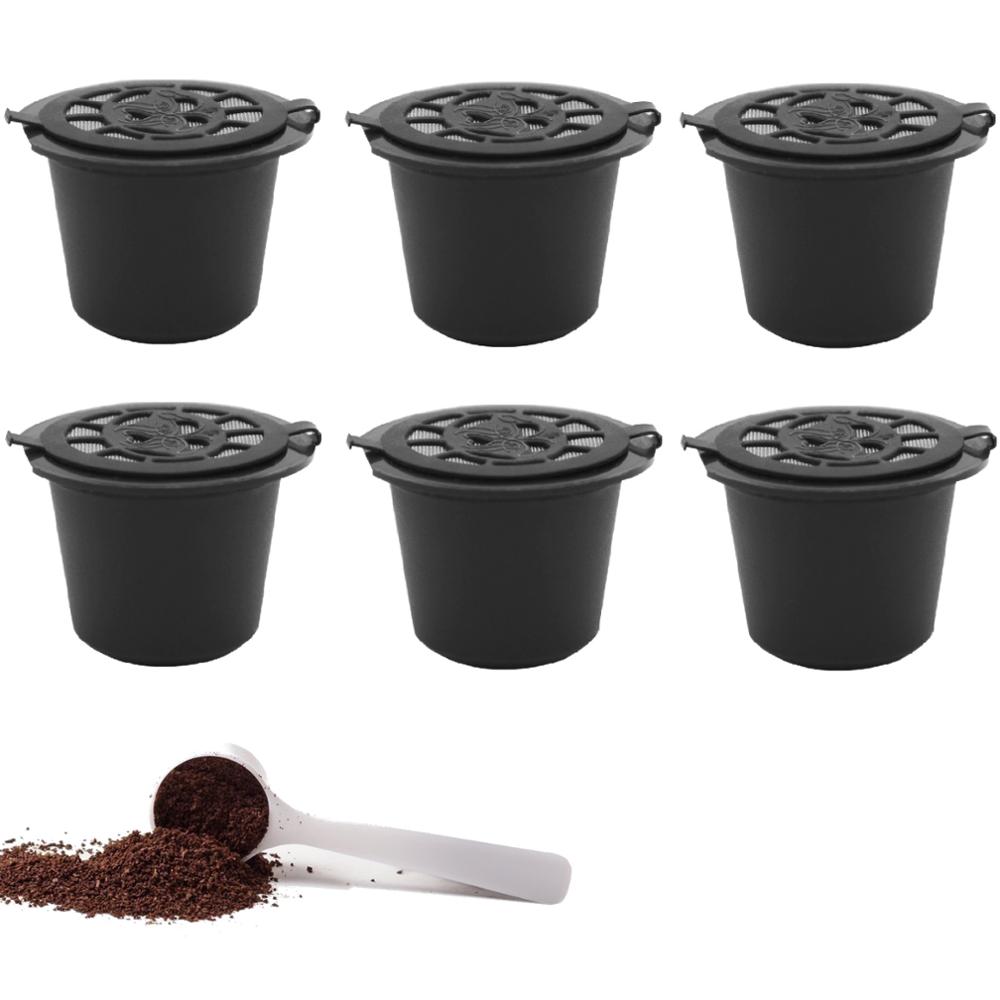 Capsulas para Cafetera Nespresso Reutilizables Rellenables Recargables de Cafe: 6 Cápsulas