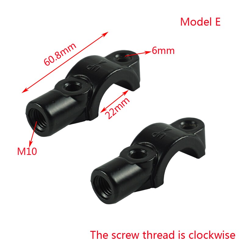 1Pair 22mm 7/8" Universal Motorcycle Handlebar Brake Clutch Master Cylinder Mirror Clamp Mount Bracket M10: Model E