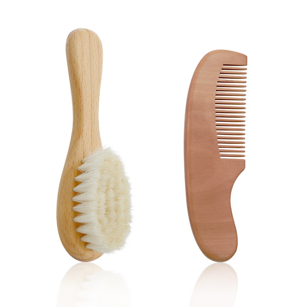 Cepillo de madera de lana Natural para bebé, peine infantil, cepillo peine masajeador, cepillo para el pelo, piezas ligeras, accesorios para niños pequeños