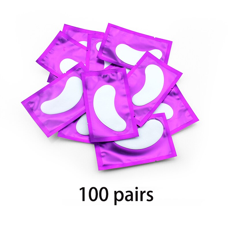 Autocollants d&#39;extension de cils, 50/100 paires, tampon sous les yeux, Patch de papier pour Extension de cils, Patch de Gel: 100 pairs Purple