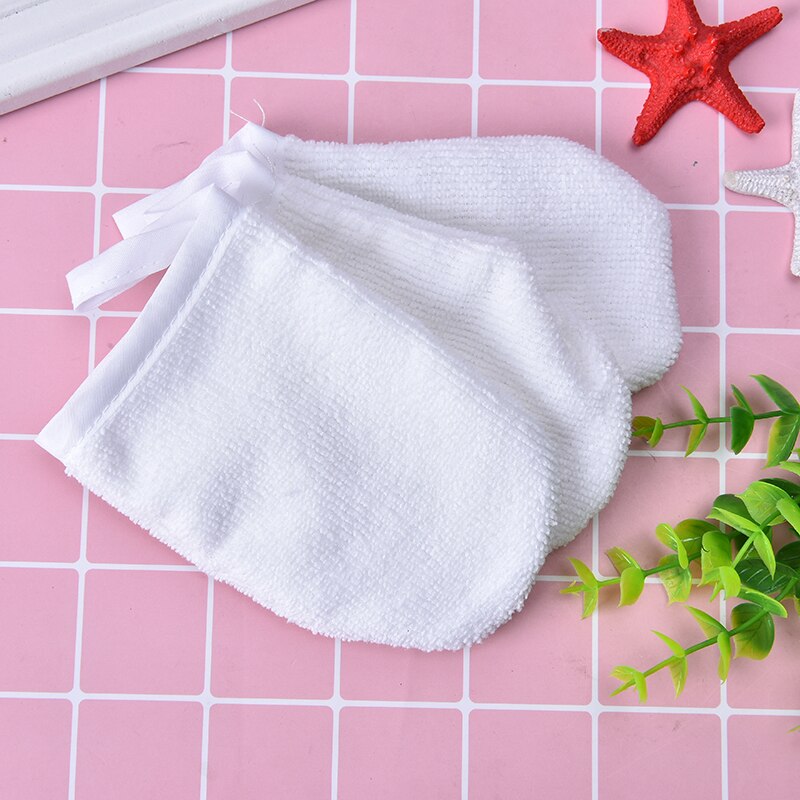 1PC réutilisable blanc microfibre visage chiffon visage serviette démaquillant nettoyage gant outil 12cm x 8.5cm