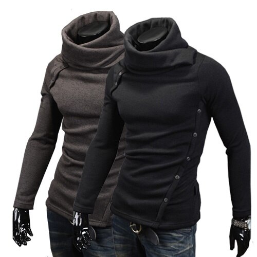 Zogaa heren coltrui heren casual slim fit overhemd heren effen kleur trui coltrui winter heren