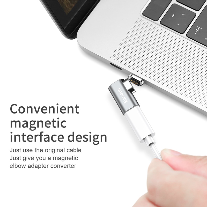 Baseus 86W Magnetic USB C Adapter for MacBook Pro 15inch 6 Pins Elbow USB Type C Charge Connector for Samsung USB Adapter