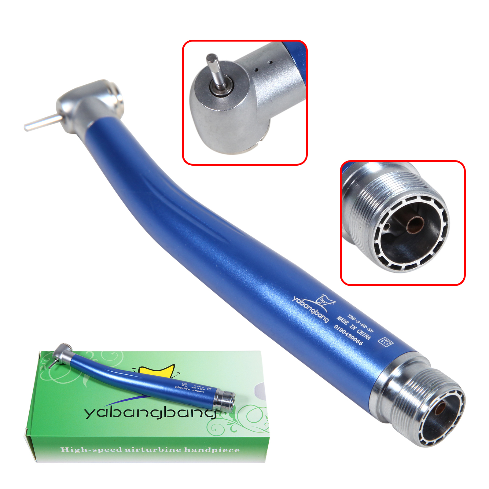 2/4Holes Dental High Speed Handpiece Push Button Standard Head Air Turbine Single Water Spring Rotor/Cartridge: Gold