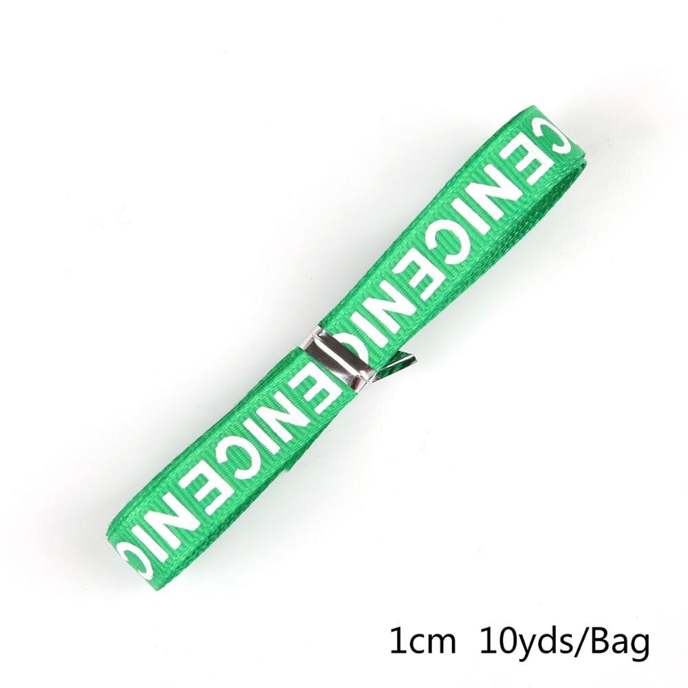Offre spéciale 10 Yards largeur 10mm "Nice" imprimé ruban gros-grain solide couleur lettres impression ruban pour bricolage emballage artisanat de mariage: Green