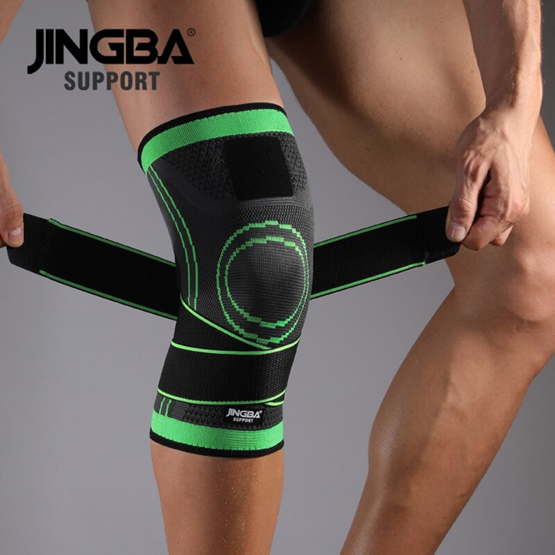 JINGBA UNTERSTÜTZUNG Neue 1PCS Nylon knie protector + armband Unterstützung + knöchel unterstützung + basketball knie pads Tennis badminton Klammer