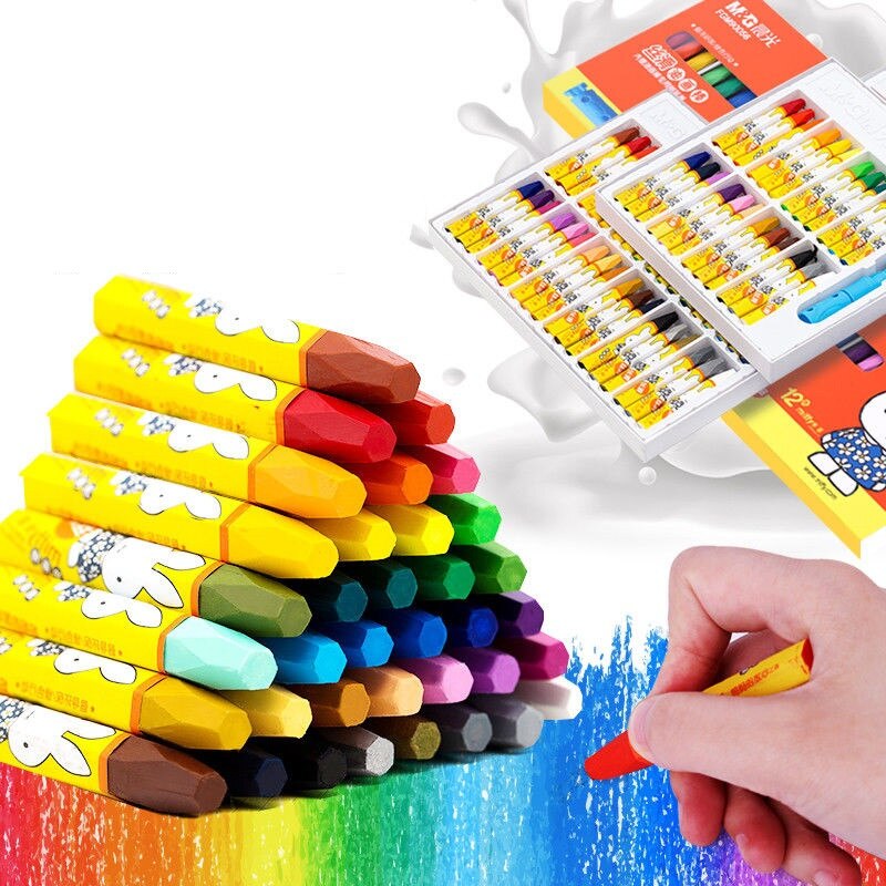 12/24/36 Colors Per Box Deli Wax Crayon Kids Oil Painting Stick Candy Color Oil Pastel Crayon Child Safety Non-toxic Pastel 0101