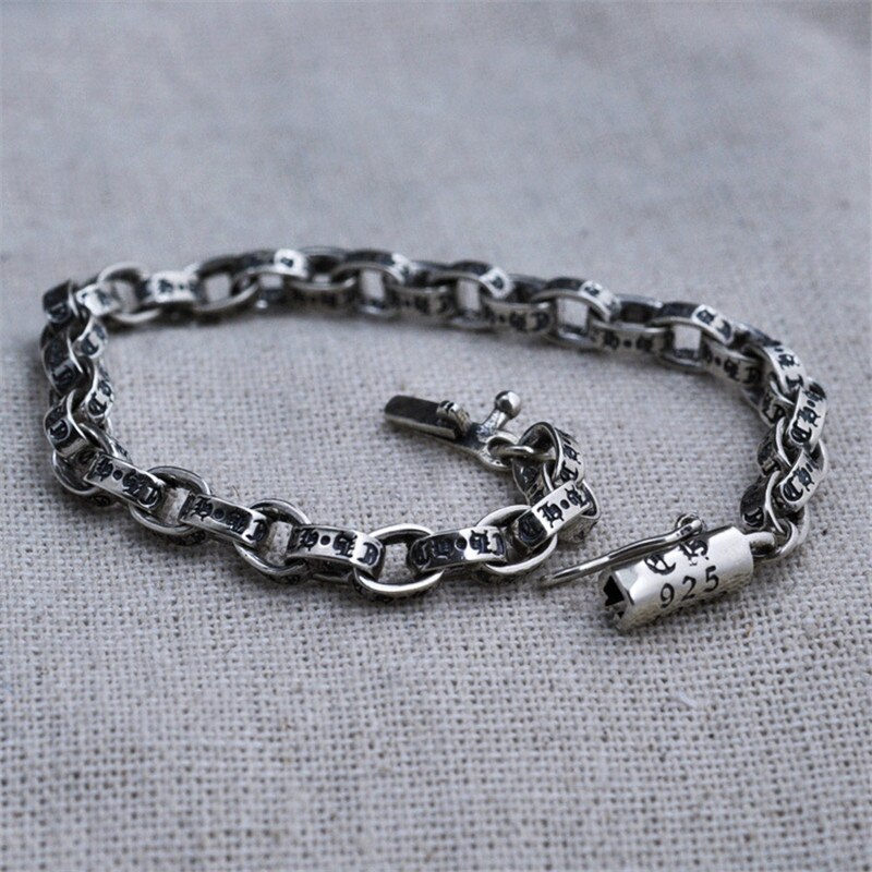 Emith fla authentic 925 prata esterlina bangle abertura gravar jóias de moda para homens vintage prata pulseiras