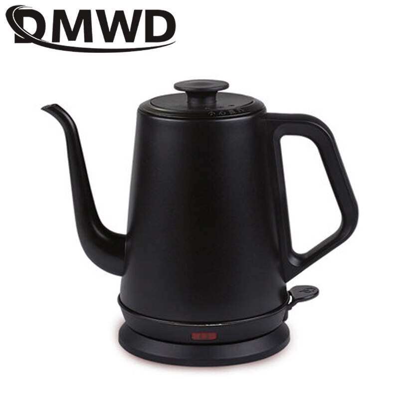 Rvs Zwanenhals Ketel 1L Fijne Mond Waterkoker Drip Koffie Hand Ponsen Pot 220V 1000W Elektrische Water boiler: Black