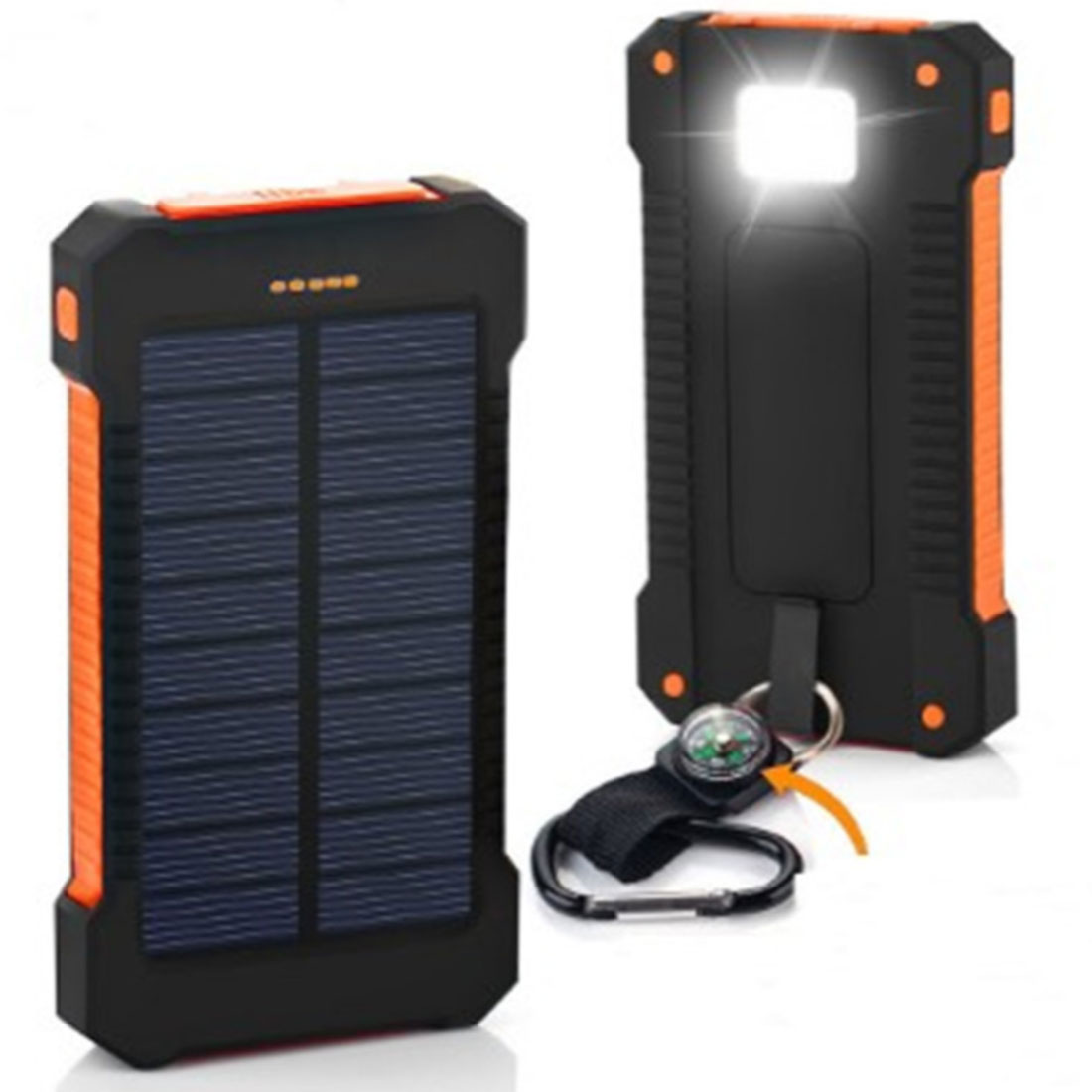 Solar Power Bank Battery Charger 20000 mAh High Capacity Waterproof dual USB External Polymer Outdoor Light