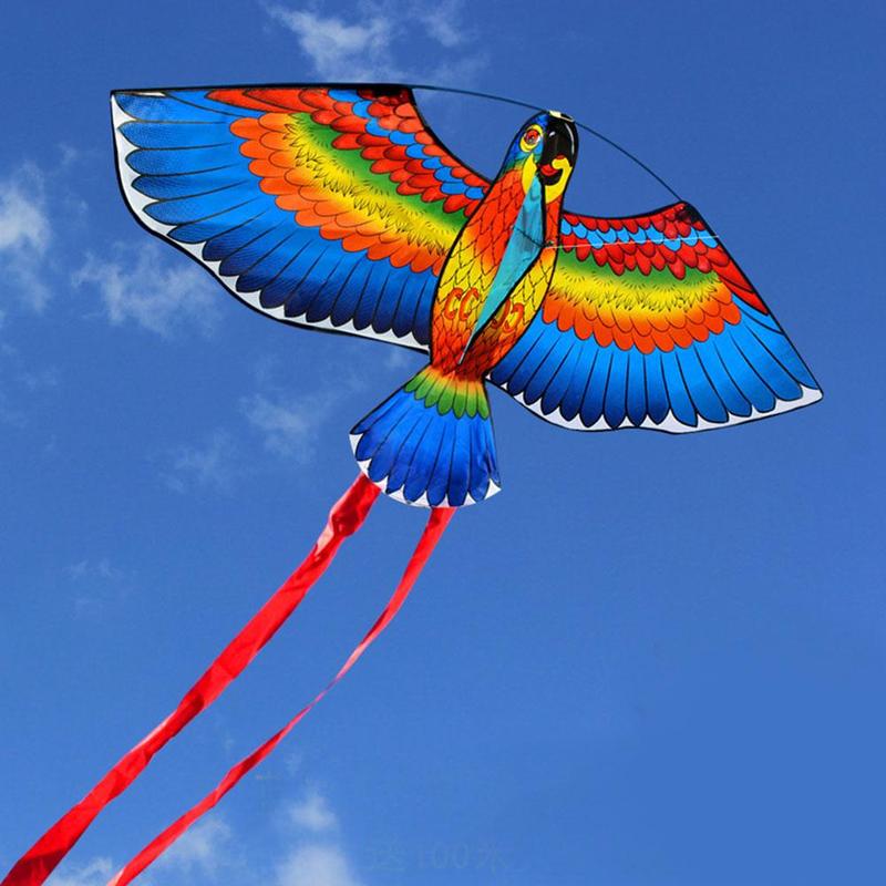 Cometa de loro para despegar, de viento normal, con patrones elegantes, clásica