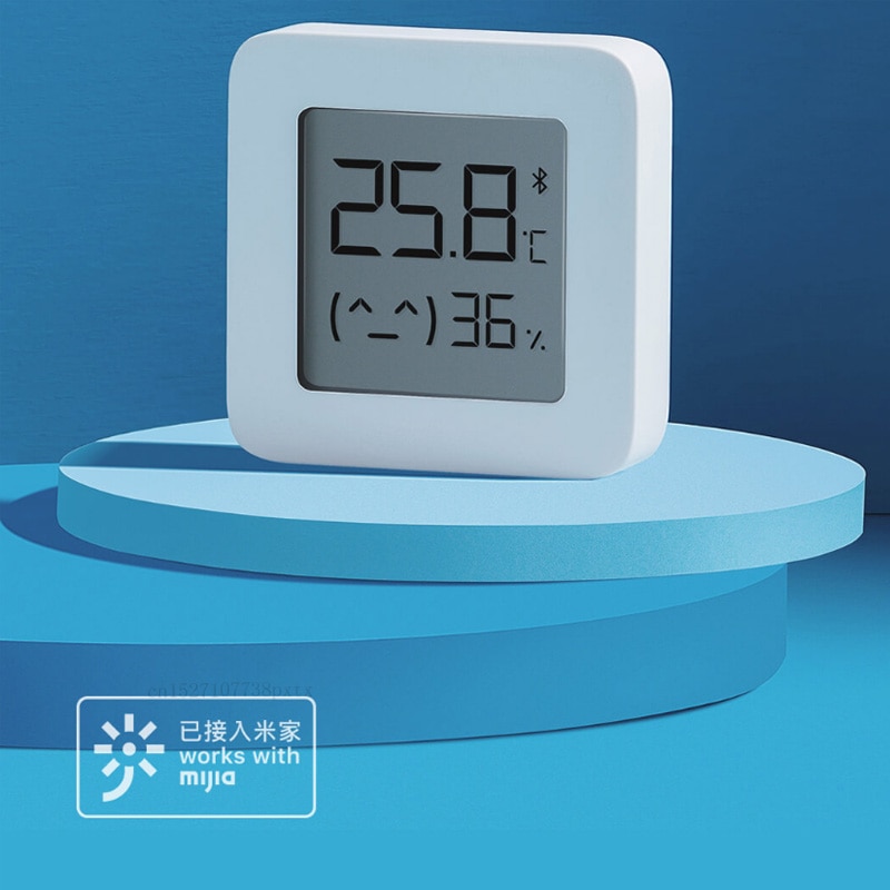 [Versión más reciente] termómetro Xiaomi Mijia Bluetooth 2 termómetro higrómetro Digital inalámbrico inteligente trabajo con la aplicación Mijia