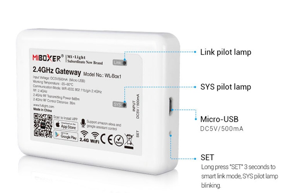 Milight ibox 2 wifi ibox älykäs valo  dc5v 2.4g wifi älykäs valo led -nauhamoduulin ohjain mi -valon led -lampun nauhavaloille