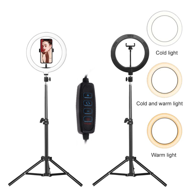 10Inch Dimbare Led Selfie Ring Licht Invullen Telefoon Camera 26Cmled Ring Lamp Met Statief Voor Make-Up video Live Voor Tik Tok